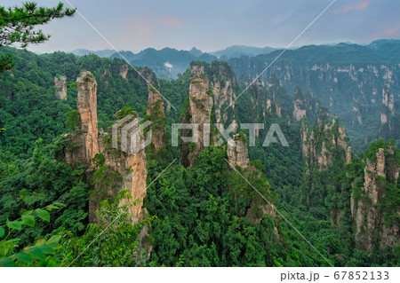 Landscape of Stone Tianzi Mountain pillars in 67852133