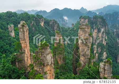 Landscape of Stone Tianzi Mountain pillars in 67852135