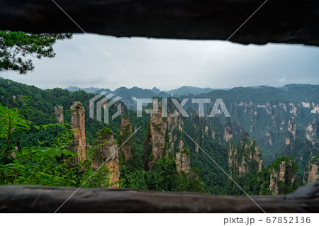 Landscape of Stone Tianzi Mountain pillars in Landscape of Stone Tianzi Mountain pillars in 67852136