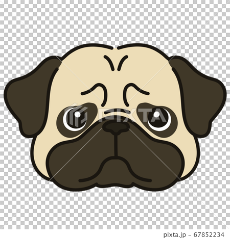 可愛的哈巴狗臉與主線的插圖 67852234
