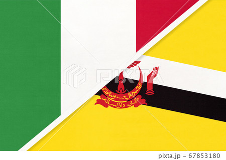 Italy and Brunei, symbol of two national flags 67853180