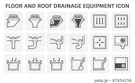 Floor and roof deck drainage equipment vector icon Floor and roof deck drainage equipment vector icon 67854256