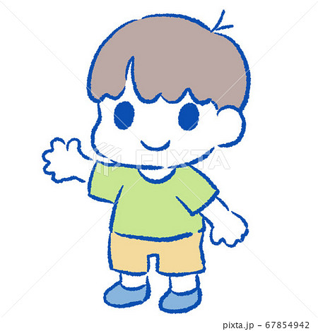 片手を上げるこどものイラスト 67854942