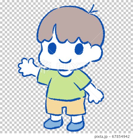 片手を上げるこどものイラスト 67854942