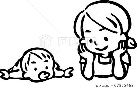 赤ちゃんと女の子 67855468