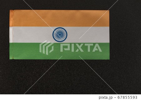 Flag of India on black background. National symbol Flag of India on black background. National symbol 67855593