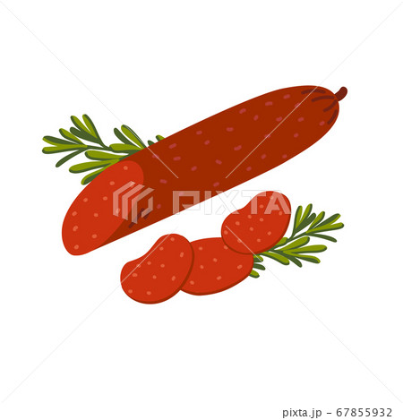 Pepperoni sausage. Meat delicatessen on white Pepperoni sausage. Meat delicatessen on white 67855932