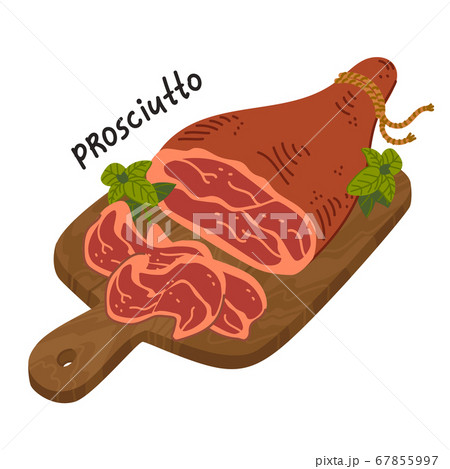 Prosciutto crudo. Meat delicatessen on a wooden Prosciutto crudo. Meat delicatessen on a wooden 67855997