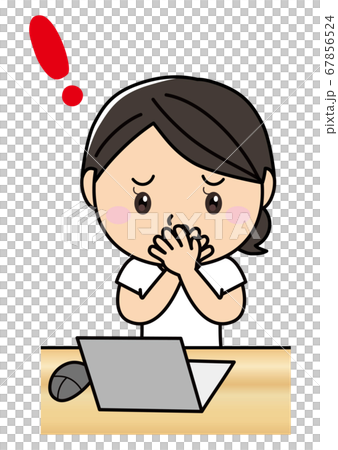 女孩03_05(女人在筆記本電腦前驚訝) 女孩03_05(女人在筆記本電腦前驚訝) 67856524