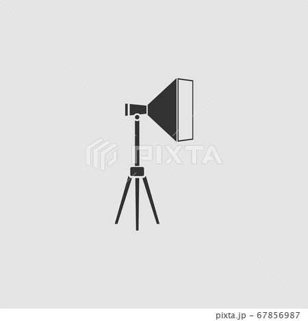 Studio lighting icon flat Studio lighting icon flat 67856987