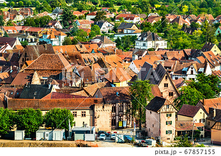 View of Obernai, a town in Bas-Rhin, France 67857155