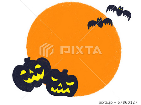 ハロウィン フレーム 丸枠のイラスト素材
