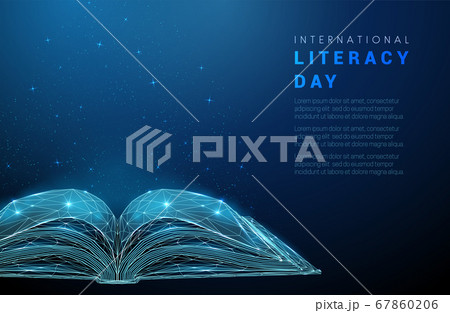 Abstract open book. International literacy day concept. 67860206