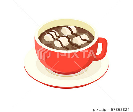 マシュマロラテ イラストのイラスト素材