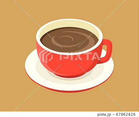 コーヒー カフェオレイラストのイラスト素材 67862826 Pixta