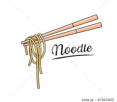 Noodle and chopstick vector, isolated on white Noodle and chopstick vector, isolated on white 67863800