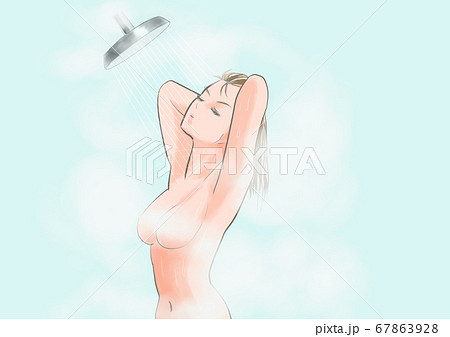 シャワーを浴びる女性 シャワーを浴びる女性 67863928