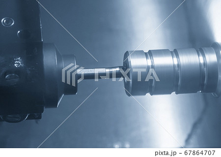 The CNC lathe machine bore cutting. The CNC lathe machine bore cutting. 67864707