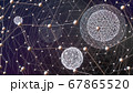 Abstract image of spheres and metal web 3D image 67865520