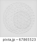 Abstract image of two spheres of gray web 3D image 67865523
