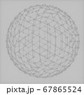 Abstract image of a sphere made of grey cobweb 3D image 67865524