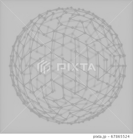 Abstract image of a sphere made of grey cobweb 3D image 67865524