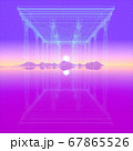Abstract image of a sunset view through a 3D image gallery 67865526