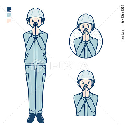 simple work wear Construction site man_uneasy 67865804