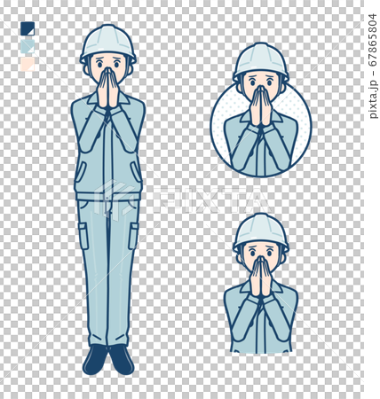 simple work wear Construction site man_uneasy 67865804