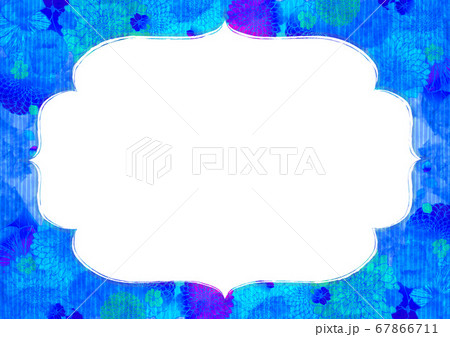 レトロな和柄の水彩 夏祭りの背景素材 アンティーク パステル 植物柄 花柄 のイラスト素材