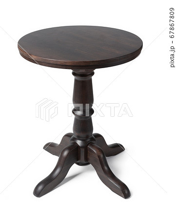 Oval wooden classic table isolated on white Oval wooden classic table isolated on white 67867809