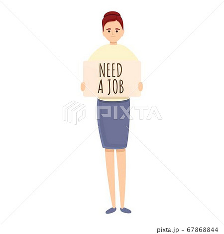 Seeking job woman icon, cartoon style 67868844