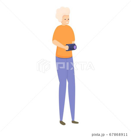 Camera senior woman icon, cartoon style 67868911