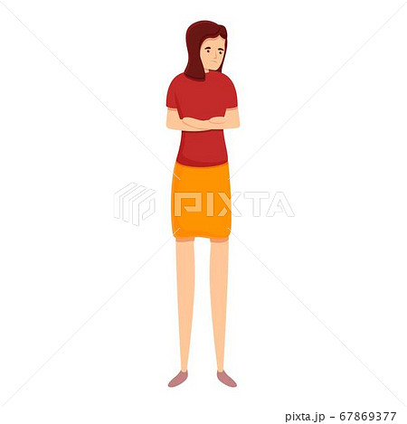 Upset girl icon, cartoon style 67869377