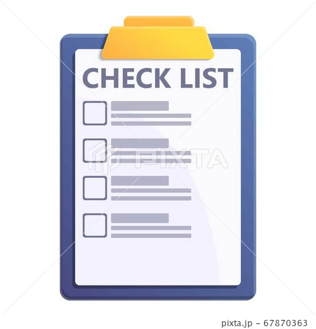 Check list clipboard icon, cartoon style Check list clipboard icon, cartoon style 67870363