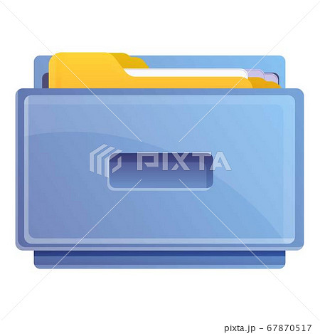 Metal drawer documents icon, cartoon style 67870517