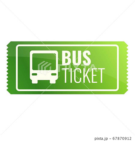 Green bus ticket icon, cartoon style Green bus ticket icon, cartoon style 67870912