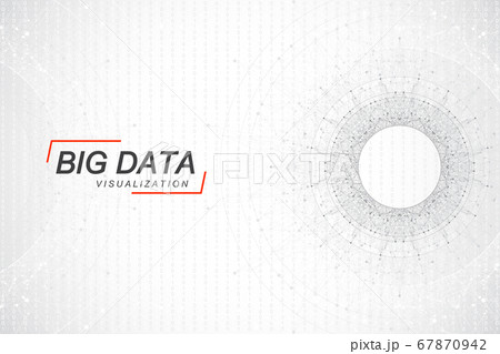 Big data visualization. Big data machine learning algorithms. Data array visualization. Visual information complexity. Futuristic analysis of infographics Information. Vector illustration. 67870942