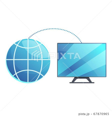 Smart tv global remote access icon, cartoon style Smart tv global remote access icon, cartoon style 67870965