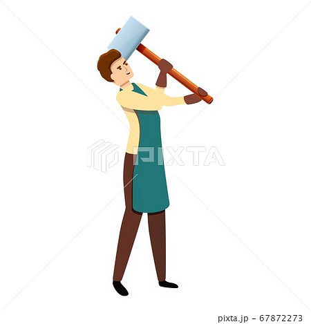 Blacksmith with hammer icon, cartoon style Blacksmith with hammer icon, cartoon style 67872273