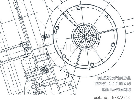 Computer aided design systems. Technical illustrations, backgrounds. Mechanical engineering drawing 67872510