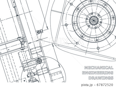 Computer aided design systems. Technical illustrations, backgrounds. Mechanical engineering drawing 67872520