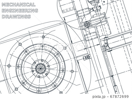 Mechanical instrument making. Technical illustration. Blueprint, cover, banner. Vector engineering drawings. Technical abstract backgrounds 67872699