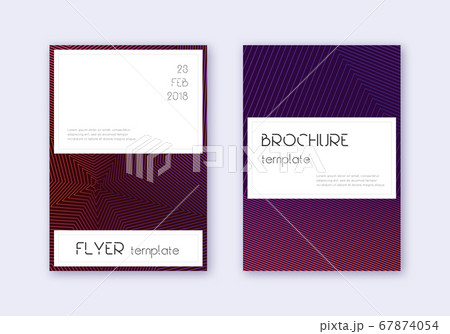 Stylish cover design template set. Violet abstract 67874054