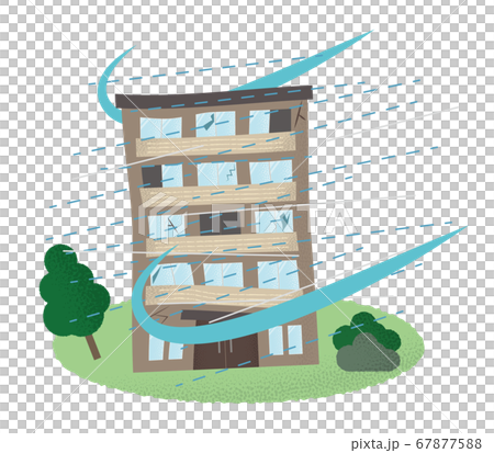 Vector illustration of a mansion that suffers from a typhoon 67877588
