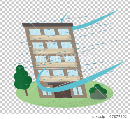 Vector illustration of a mansion that suffers from a typhoon 67877592