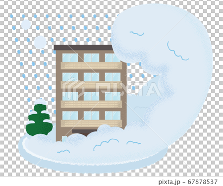 Vector illustration of a mansion that suffers from an avalanche 67878537
