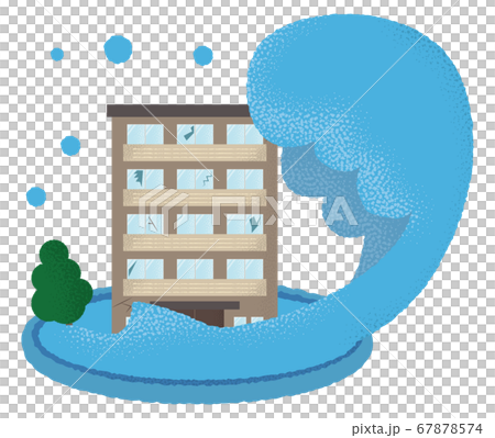 遭受洪水破壞的豪宅的矢量圖 67878574