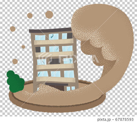 Vector illustration of a mansion that suffers from flood damage Vector illustration of a mansion that suffers from flood damage 67878593