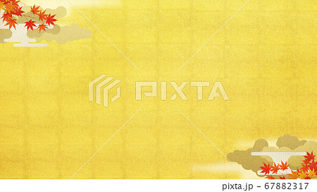 Background of gold leaf and autumn leaves in... - Stock Illustration  [67882317] - PIXTA